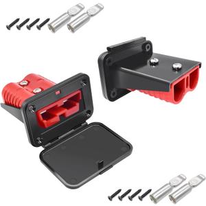 GZSH Anderson Plug 2PCS 120A Quick Connect Wire Connectors with Mount and Cap 6-4 AWG Battery Quick Disconnect 12V-36V Battery Quick Connect Waterproof SB120 for Car RV Trunk Boat Winch
