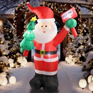 6 FT Christmas Inflatable Santa Claus Outdoor Decorations with Built-In LEDs, Blow-Up Santa for Yard Decorations, Inflatable Xmas Decorations for Christmas Indoor, Outdoor, Garden, Lawn, Winter Decor