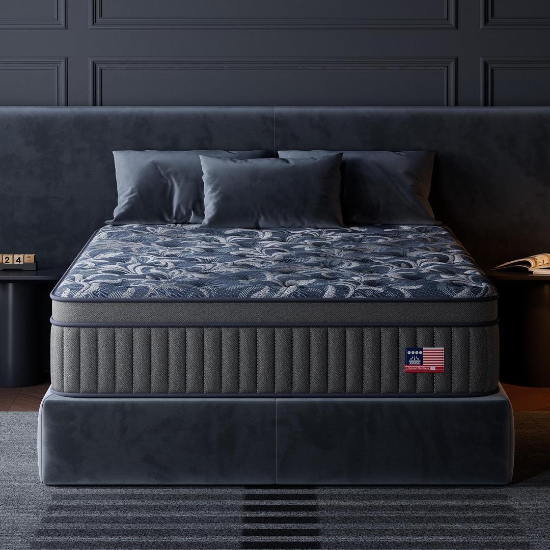 Full Mattress, 10 Inch Cooling Gel Hybrid Bed in a Box with Gel Memory Foam,Pain-Relieving Hybrid Mattress for Extra Lumbar & Hip Support, Individually Wrapped Pocket Coils Innerspring