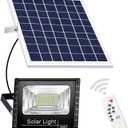 DuBom 100w to 800w 6000K Solar Flood Light Outdoor Remote, IP67 Waterproof Solar Power Security Light Auto On/Off, Dusk to Dawn for Yard, Gazebo, Shed, Barn, Porch, Patio, Garage, Garden
