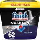 Finish Quantum Dishwasher Pods, No Pre-Rinse Dishwasher Detergent Soap Removes 24HR Dried-On Stain and Grease, Leaving a Virtually Spotless Shine, 62 Count