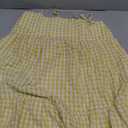 Wenrine Women's Summer Plaid Mini Dress Casual Spaghetti Strap Sleeveless A Line Beach Sundress with Pockets Yellow Small