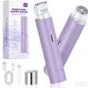 Bikini Trimmer for Women, Dual Head Face Shaver Body Hair Trimmer, IPX7 Waterproof Women's Electric Razor for Legs, Purple