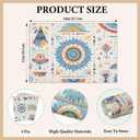 Cotton Linen Waterproof Placemats Set of 4, Bohemian Style Dining Mat Boho Table Mats Decor Fabric for Kitchen Dinner Coffee Shop Table, Indoor/Outdoor Washable Wipeable Placemat -N021