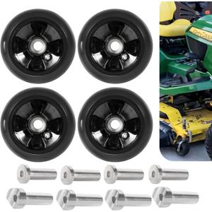 AM125172 Plastic Deck Gauge Wheel Kit 4PCS, Compatible with John Deere 48", 54", 60", 62“, 72" Deck Lawn Mower