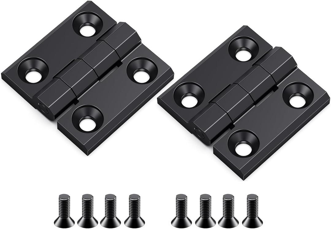 SYINE Heavy-Duty Butt Hinge Zinc Alloy Door Hinge Closet Hinge for Closet Cabinet Door,Set of 2,Black, 2'' x 2''