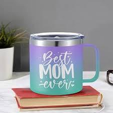 Fanunny Best Mom Ever Coffee Mug Gifts from Son, Daughter, Mothers Day Gifts for Women, Ideas Birthday Christmas Gift for Mom, Purple CoffeeCup with Handle