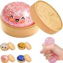 Dumpling Squishy Stress Relief Toy, Mystery Box Squeeze Ball, Sensory Fidget Toy for Anxiety Relief, Easter & Holiday Basket Stuffer (Pink)