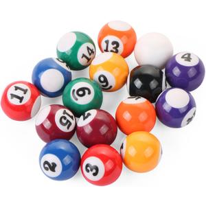 16-Piece Mini Billiard Balls Set 25mm (0.98") Small Pool Balls for Table Games, Travel & Family Fun