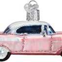 Old World Christmas Glass Blown Ornament Classic Car (46023) , Pink