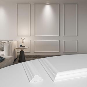 Art3d Pre-Cut Wall Molding Set of 6 pcs, Ready-to-Assemble Wainscoting Panels for Interior Wall Dcor Living Room Bedroom Accent Wall - Installed with Glue, 3 Top 3 Bottom (White: Style 1)