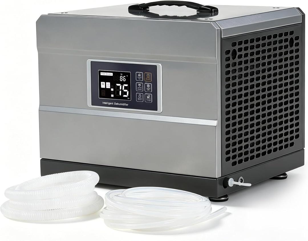 70 Pints Commercial Dehumidifier with Pump & Drain Hose | Large Dehumidifier for 1000 Sq. Ft Basements, Crawl Spaces, Industrial & Whole House, Auto Defrost, Washable Filter