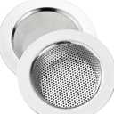 LASSHSWA 2 Pcs Kitchen Sink Strainer Stainless Steel, Mesh and Punching, Kitchen Sink Drain Strainer, Sink Strainers with Large Wide Rim 4.5" Diameter for Kitchen Sinks