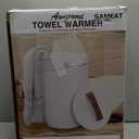 SAMEAT Heated Towel Warmers for Bathroom - Large Towel Warmer Bucket, Wood Handle, Auto Shut Off, Fits Up to Two 40"X70" Oversized Towels, Best Ideals