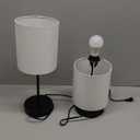 Touch Table Lamp for Bedside Lamp, 3 Way Dimmable Lamp with Round White Lampshade, Suitable for Living Room Dormitory, Home Office, Bedside Lamps Set of 2 (LED Bulb Included)-Black