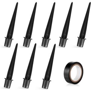 8pcs Solar Light Replacement Stakes, 5.31x0.78 Inch Outdoor Lighting Ground Stakes Spikes for Pathway Lights Metal Solar Light Replacement for Garden Landscape Yard Decor