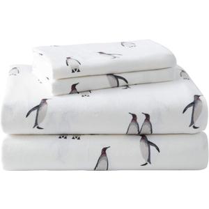 Eddie Bauer - Flannel Sheets King Size, Anti-Pilling & Wrinkle Resistant Cotton, Touchably Soft for All-Season Comfort - Bed Sheets with Matching Pillowcases & Fitted Sheet (Rookeries Grey)