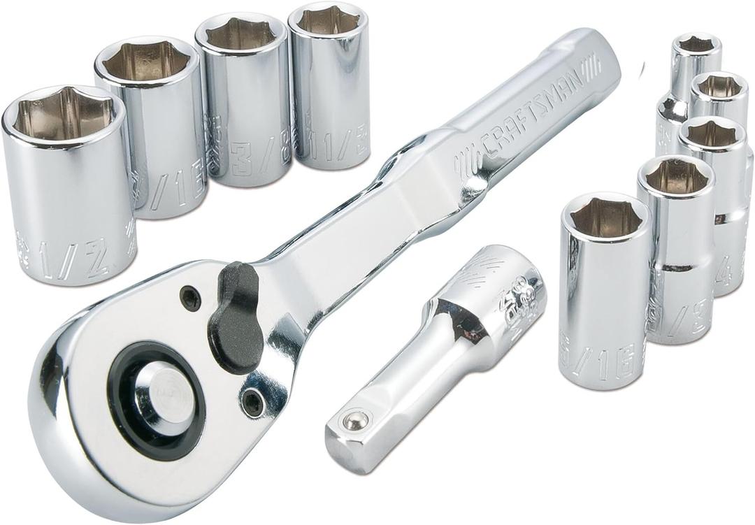 CRAFTSMAN Mechanics Tool Set, SAE, 1/4 Inch Drive, 11 Piece (CMMT34870)