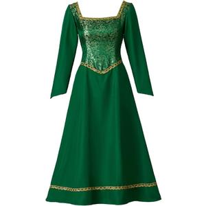 Saniplaycos Princess Cosplay Dress Green Outfits Fancy Halloween Costumes for Women M