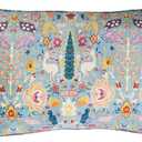 Creative Co-Op Floral Harmony Velvet Lumbar Pillow, Multicolor