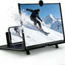 Screen Magnifier for Cell Phone, 12-inch 3D HD Portable Magnifying Screen with Foldable Stand for Movies & Gaming, Upgrade Universal Phone Screen Amplifier Compatible with All Smartphones (Black)