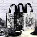 Estune 24 Pcs Volleyball Gift Bags Non Woven with Handles Reusable Sport Themed Party Favor Volleyball Treat Bags Goodie Candy for Birthday Party Decor Black and White