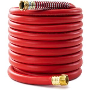 5/8" Garden Hose 50ft, -40 To 190 Hot/Cold, Heavy Duty,Flexible, 300psi Working, 1000psi Burst, 3/4" Brass Fittings with Hose Protector Coil Spring for Outdoor,Yard, Farm