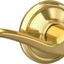 Schlage F10 FLA 605 Flair Door Lever, Hall & Closet Passage Lock, Bright Brass (Standard)