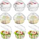 Bekith 150 Pack Individual Cupcake Holder, Thick Clear Plastic Dome Single Cupcake Carrier Muffin Container Holders Cases Boxes Cups for Sandwich, Hamburgers, Fruit, Salad, Party Favor Cake