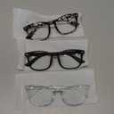 Gaoye Stylish Blue Light Glasses for Woman - Computer Glasses for Blue Light Blocking - Lightweight Frames - 3 Pack, Matte Black, Leopard, Transparent