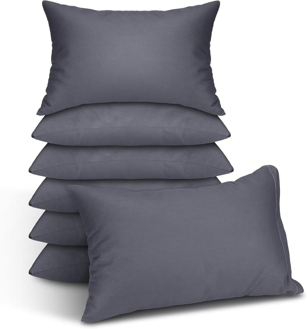 Kigley 6 Pack Mini Kids Pillows Bulk for Daycare, Travel, 14"x9" Small Soft Nap Pillow for School, Pet Neck/Lumbar Support (Dark Gray)