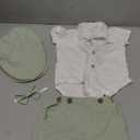 WESIDOM Baby Boy Clothes Suit 0-24M Infant Gentleman Wedding Outfit, Shirt+Bowtie+Beret+Suspender Pants Clothing Set  12-18 M