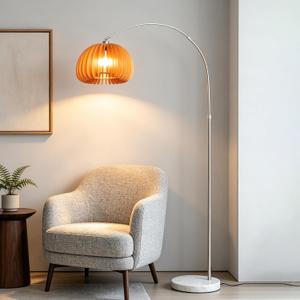 Modern Arc Floor Lamp Adjustable Wood Standing Lamp for Living Room
Mid Century Modern Arc Lamps for Bedroom, Sturdy Marble Base, Height Adjustable, Rotating Lamp Head, Beautiful Light Shadow