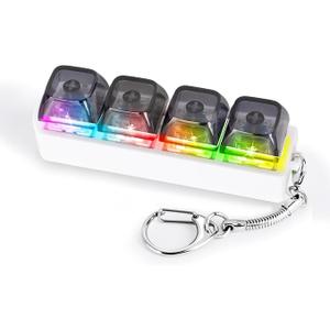 Keyboard Fidget Toy, Keyboard Clicker with LED Light, Keyboard Fidget Keychain, Keyboard Button Finger Clicker for Anxiety Relief (Style2)
