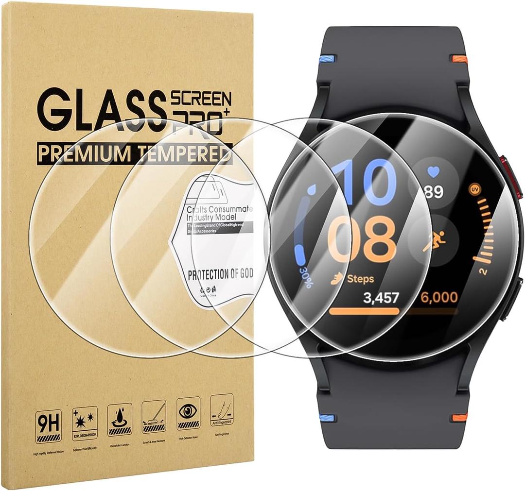 Suoman 4-Pack for Samsung Galaxy Watch FE 40mm Tempered Glass Screen Protector,[Anti-Scratch] 9H Hardness protective film
