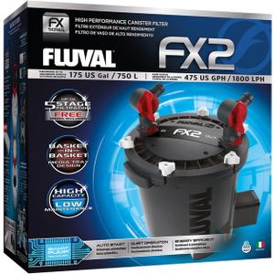 Fluval FX2 High Performance Canister Aquarium Filter - Multi-Stage Filtration, Built-in Powered Water Change System, and Basket-in-Basket Tray Design
