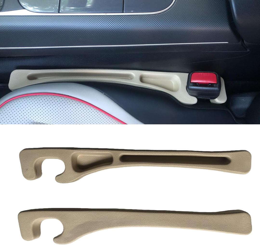 Car Seat Gap Filler Accessories,Storage Organizer Fit Car SUV Truck Fill The Gap Between Seat & Console Vehicle Console Side Pockets (Beige)