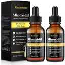 2-Pack 5% Minoxidil Hair Growth Serum, Hair Regrowth Treatment for Men and Women, Strengthens and Thickens Hair for Fuller, Longer Results, Beard and Facial Hair Enhancer