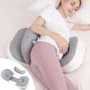 Chilling Home Pregnancy Pillow, Maternity Pillow for Pregnant Women, Pregnancy Pillows for Sleeping Portable, Pregnancy Wedge Pillow, Body Pillow Support for Back, Belly, Waist, Grey