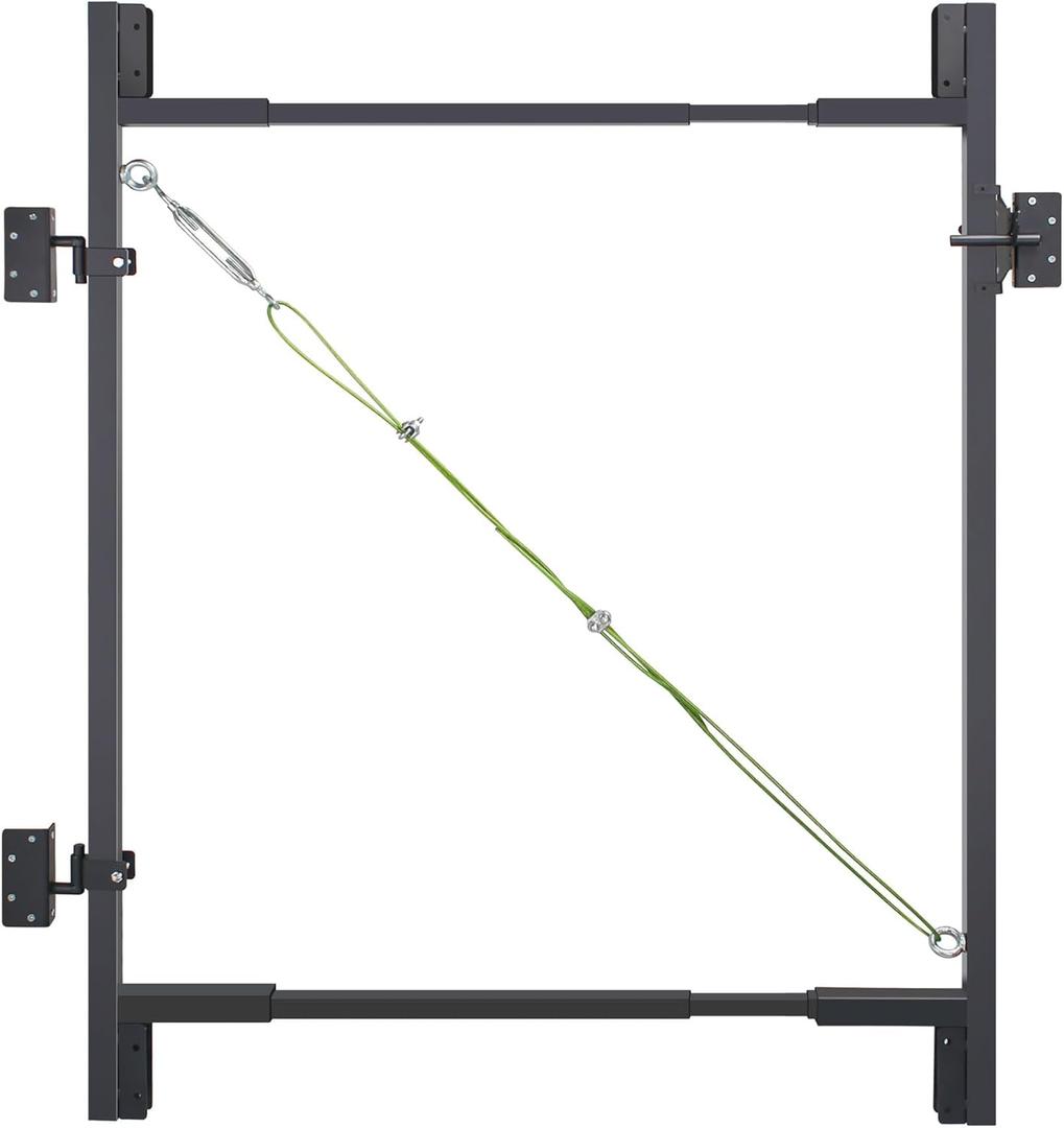 Fence Gate Kit DIY Gate Building Kit, 36"-72" Heavy Duty Wood Fence Gate Kit with 4-5 Feet Height, Fits Both 1"x4" and 2"x4" Wood