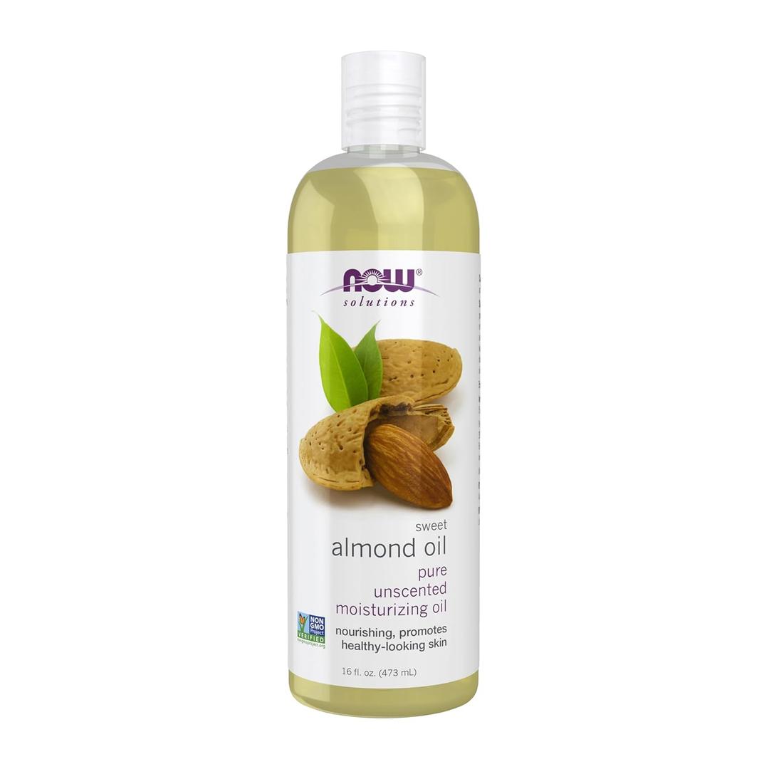 Now Foods Solutions, Sweet Almond Oil, 100% Pure Moisturizing Oil, Promotes Healthy-Looking Skin, Unscented Oil, 16-Ounce, Package May Vary