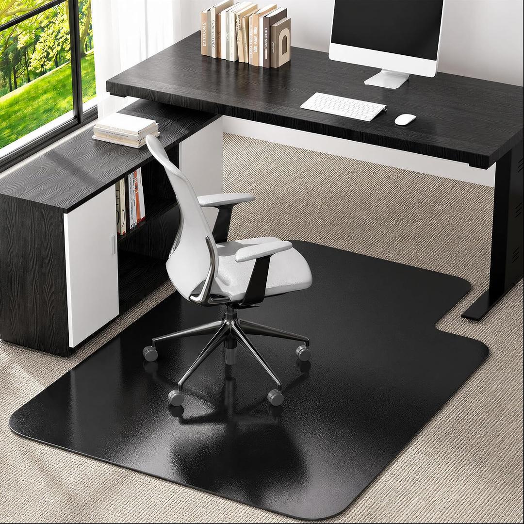 Office Chair Mat for Low Pile Carpeted Floors with Lip, 36" x 48" Heavy Duty Floor Mat for Desk Chair on Carpet,Easy Glide Carpet Protector Mat for Computer Chairs,Rolling Chairs,Office,Home,Anti-slip
