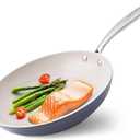 Mueller Frying Pan, Heavy Duty German Stone Coating Non Stick Frying Pans, No PFOA or APEO, Paella Pan, Dishwasher and Oven Safe, Even Heat Distribution, Cool Stainless Steel Handle, Light Grey (10 inch)