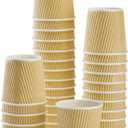 Karat Coffee Hot Cups 4oz [1,000 ct] Kraft Small Ripple Disposable Paper Cups, Ideal for Party, Picnic or Office (C-KRC504) (Brown)