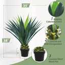 3ft Artificial Agave Plant, 38 Inch Tall Faux Agave Plants in Black Pot, Fake Floor Plant Outdoor Indoor for Front Porch Patio Home Office Door Step Hotel Desert Style Decor 1PCS