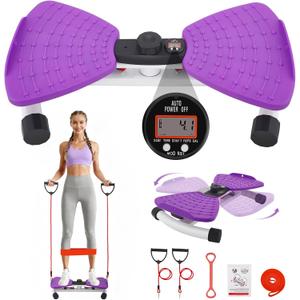 Waist Twister Machine Exercise, Ab Twister Board with LED Digital Display Track Time, Reps, 330 lbs Capacity Calories Noiseless Waist Twisting Fitness Tool with Resistance Bands And Elastic Bands