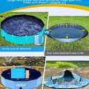 VISTOP Medium Foldable Dog Pool, Hard Plastic Shell Portable Swimming Pool for Dogs Cats and Kids Pet Puppy Bathing Tub Collapsible Kiddie Pool (37 inch.D x 7.8inch.H, Blue)