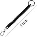 Black Elastic Ropes Retractable Coil Springs Keychain, Anti-lost Key Chain Holder Clasp for Keys Wallet Cellphone and Other Badge Holders Identification Badges and Supplies