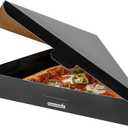 Restaurantware Eco Pie 9.3 x 10.3 x 1.8 Inch Pizza Slice Boxes 100 Clamshell Pizza Slice Containers - Greaseproof Tab Lock Black Paper Individual Pizza Boxes For Restaurants Kiosks And Cafes