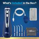 Waterpik Cordless Advanced 2.0 Water Flosser For Teeth, Gums, Braces, Dental Care With Travel Bag and 4 Tips, ADA Accepted, Rechargeable, Portable, and Waterproof, Blue WP-583